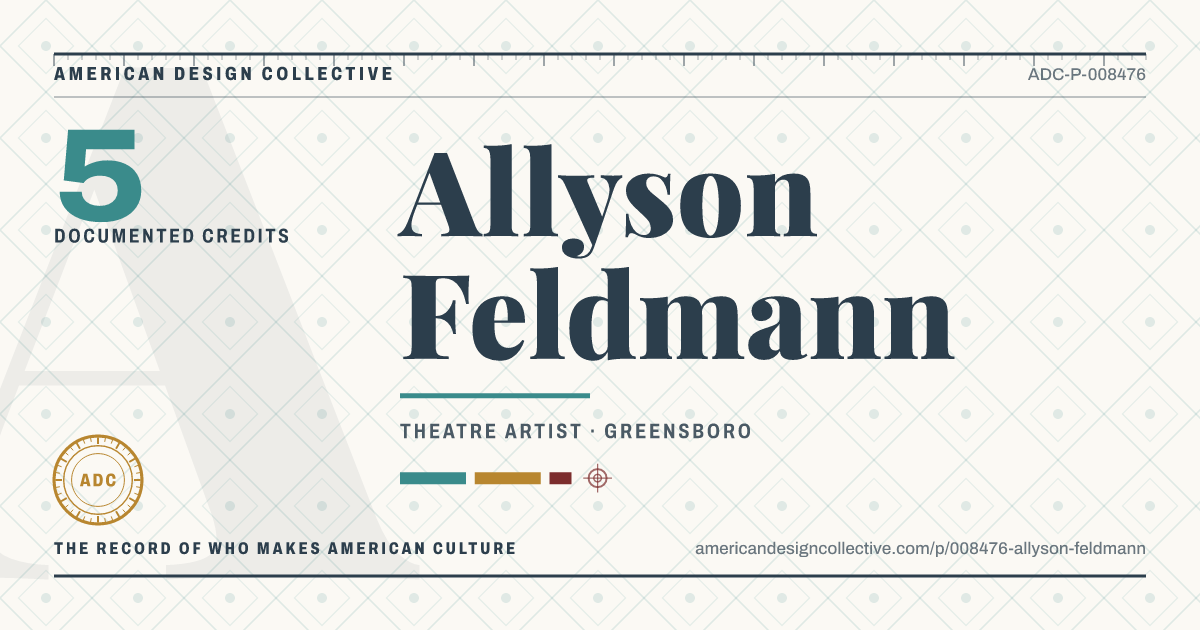 Registry card for Allyson Feldmann: the ADC seal, Allyson Feldmann, and how much is on record.
