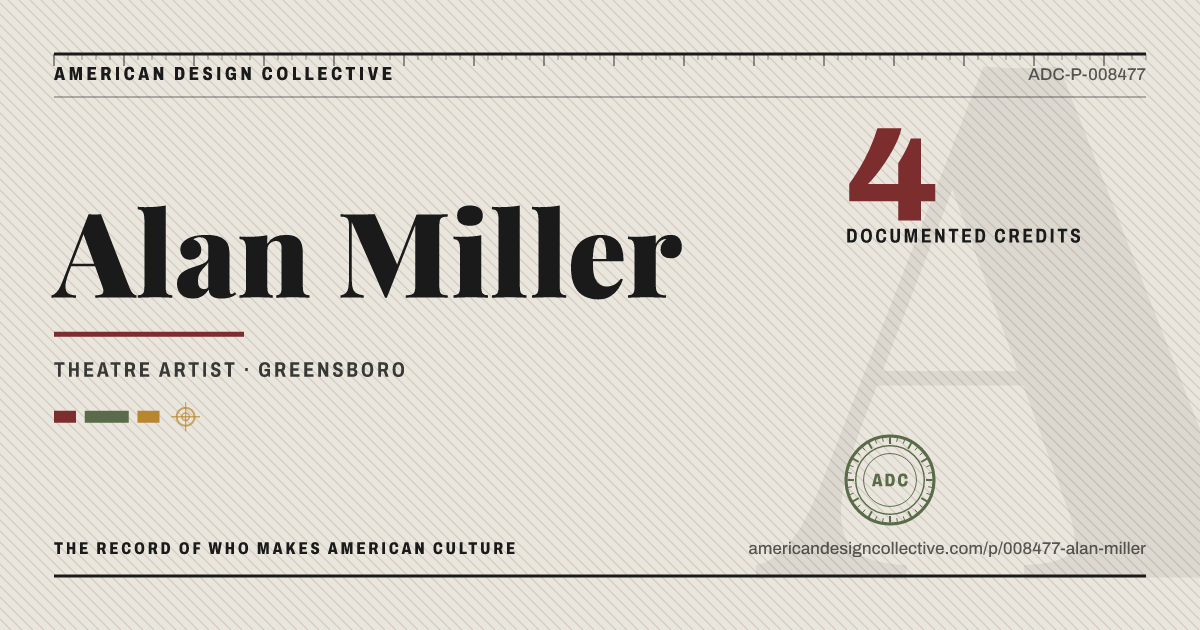 Registry card for Alan Miller: the ADC seal, Alan Miller, and how much is on record.