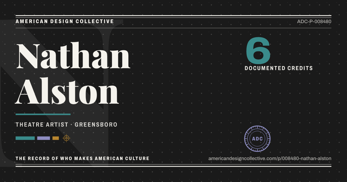 Registry card for Nathan Alston: the ADC seal, Nathan Alston, and how much is on record.