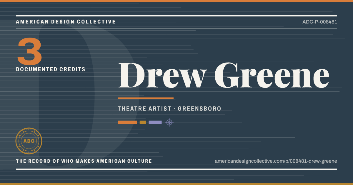 Registry card for Drew Greene: the ADC seal, Drew Greene, and how much is on record.
