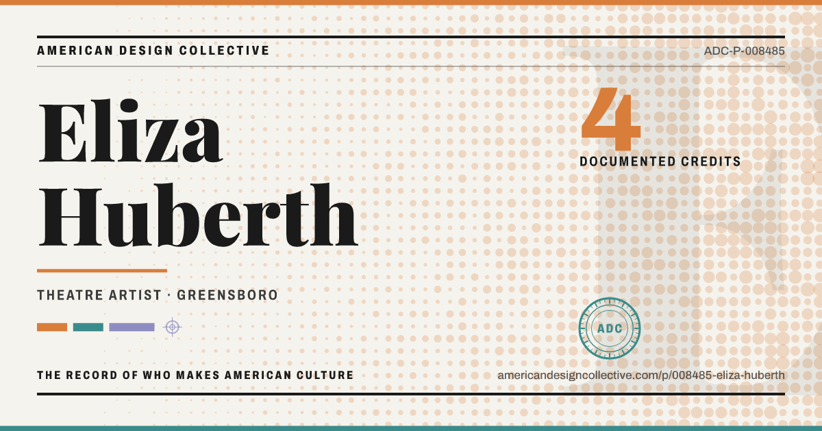Registry card for Eliza Huberth: the ADC seal, Eliza Huberth, and how much is on record.