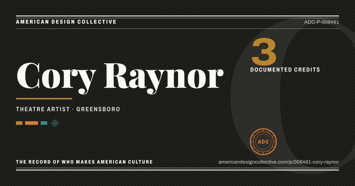 Registry card for Cory Raynor: the ADC seal, Cory Raynor, and how much is on record.