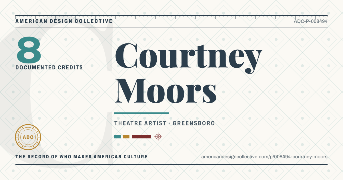 Registry card for Courtney Moors: the ADC seal, Courtney Moors, and how much is on record.