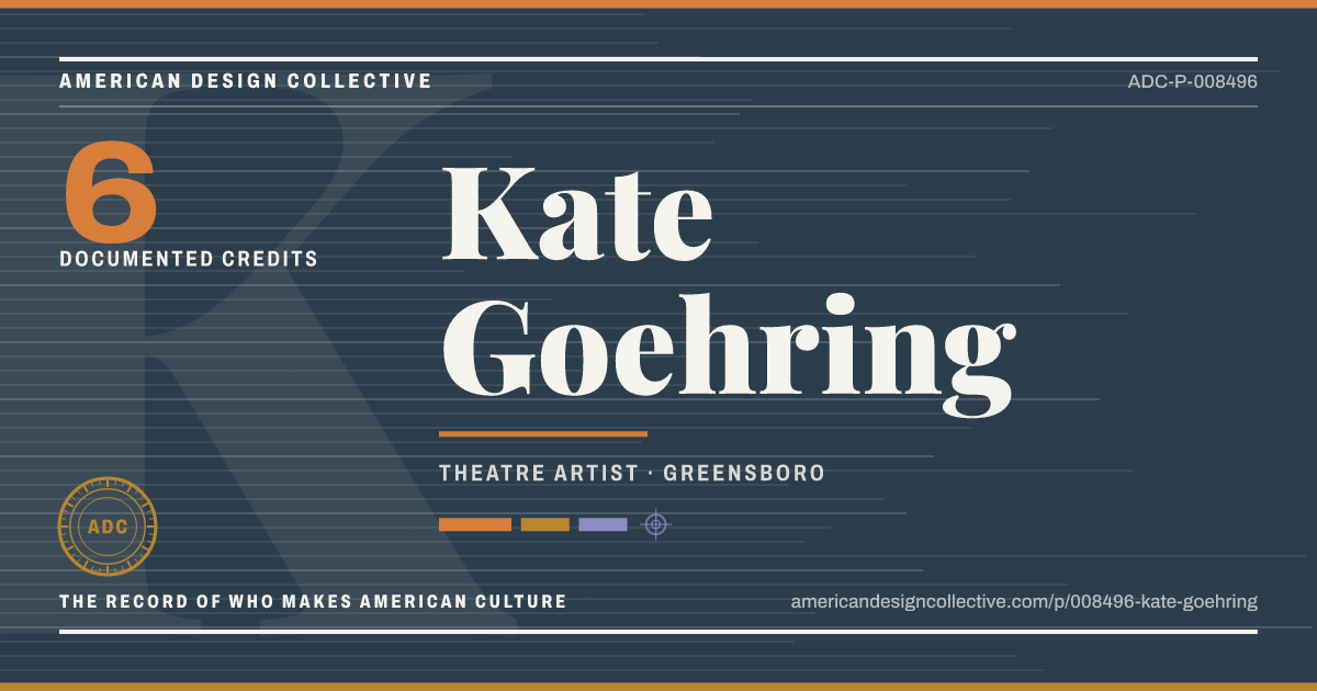 Registry card for Kate Goehring: the ADC seal, Kate Goehring, and how much is on record.