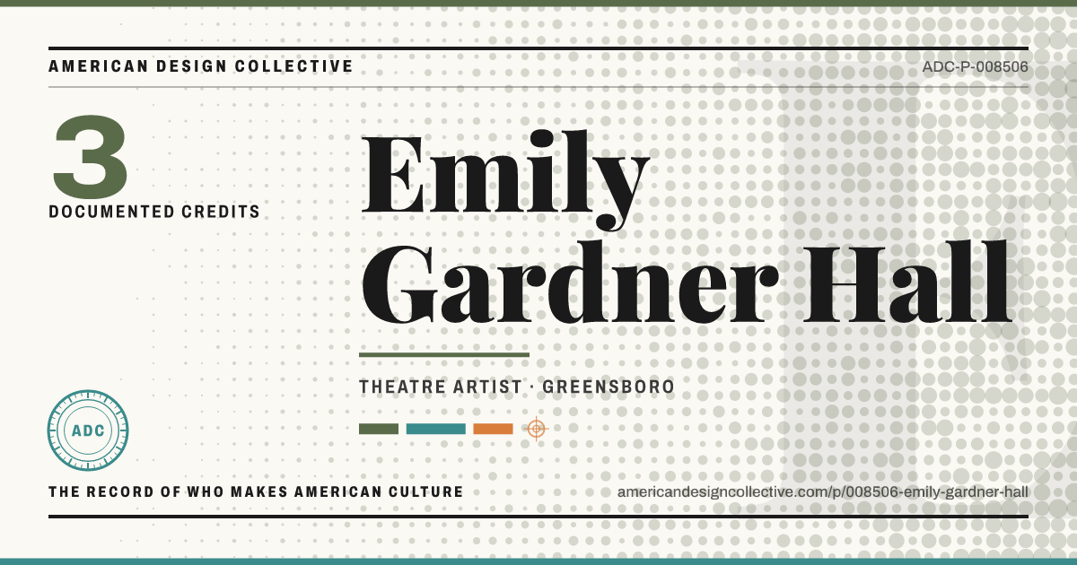 Registry card for Emily Gardner Hall: the ADC seal, Emily Gardner Hall, and how much is on record.