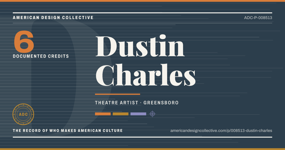 Registry card for Dustin Charles: the ADC seal, Dustin Charles, and how much is on record.