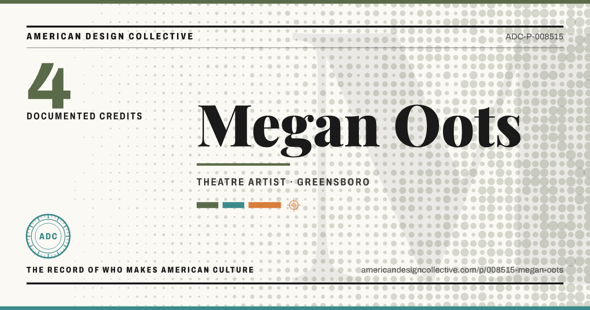 Registry card for Megan Oots: the ADC seal, Megan Oots, and how much is on record.