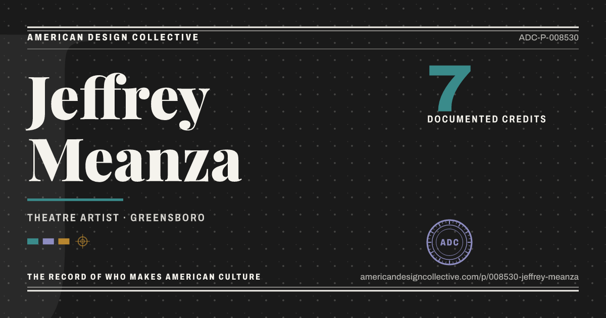 Registry card for Jeffrey Meanza: the ADC seal, Jeffrey Meanza, and how much is on record.