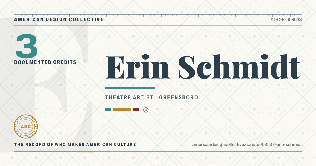 Registry card for Erin Schmidt: the ADC seal, Erin Schmidt, and how much is on record.