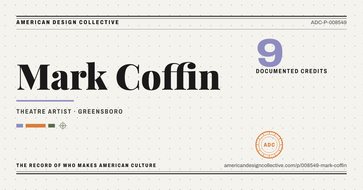Registry card for Mark Coffin: the ADC seal, Mark Coffin, and how much is on record.