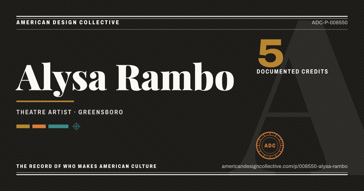 Registry card for Alysa Rambo: the ADC seal, Alysa Rambo, and how much is on record.