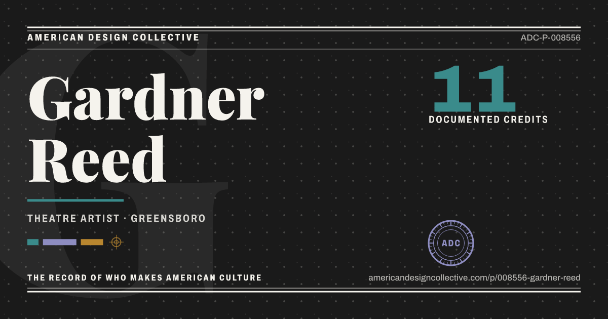 Registry card for Gardner Reed: the ADC seal, Gardner Reed, and how much is on record.