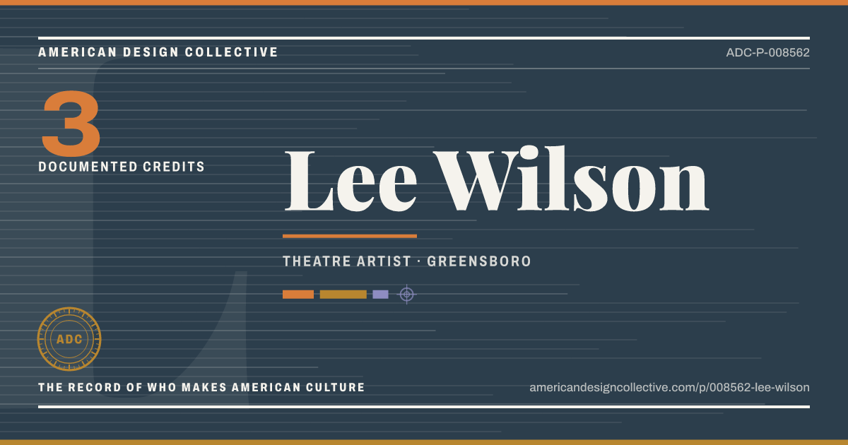Registry card for Lee Wilson: the ADC seal, Lee Wilson, and how much is on record.