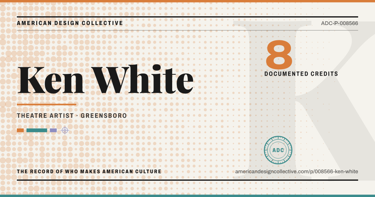 Registry card for Ken White: the ADC seal, Ken White, and how much is on record.