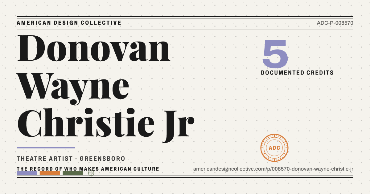 Registry card for Donovan Wayne Christie Jr: the ADC seal, Donovan Wayne Christie Jr, and how much is on record.