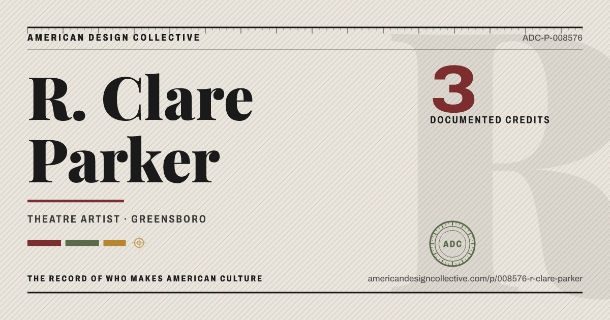 Registry card for R. Clare Parker: the ADC seal, R. Clare Parker, and how much is on record.