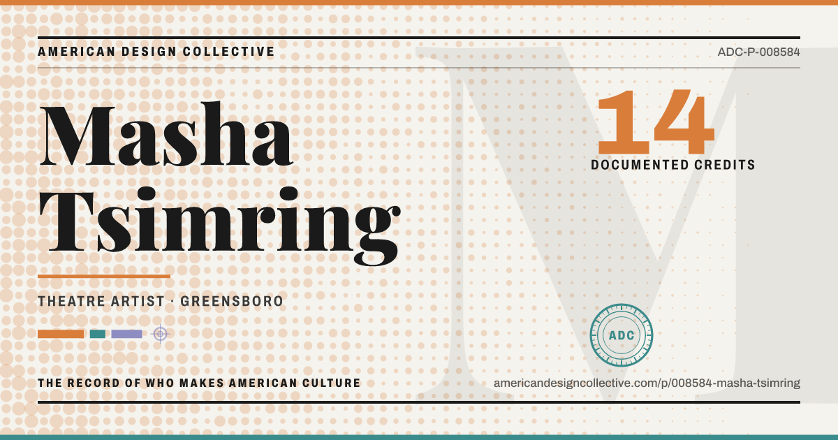 Registry card for Masha Tsimring: the ADC seal, Masha Tsimring, and how much is on record.