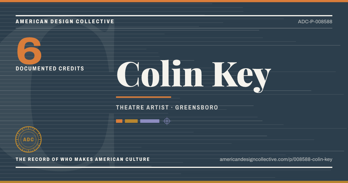 Registry card for Colin Key: the ADC seal, Colin Key, and how much is on record.