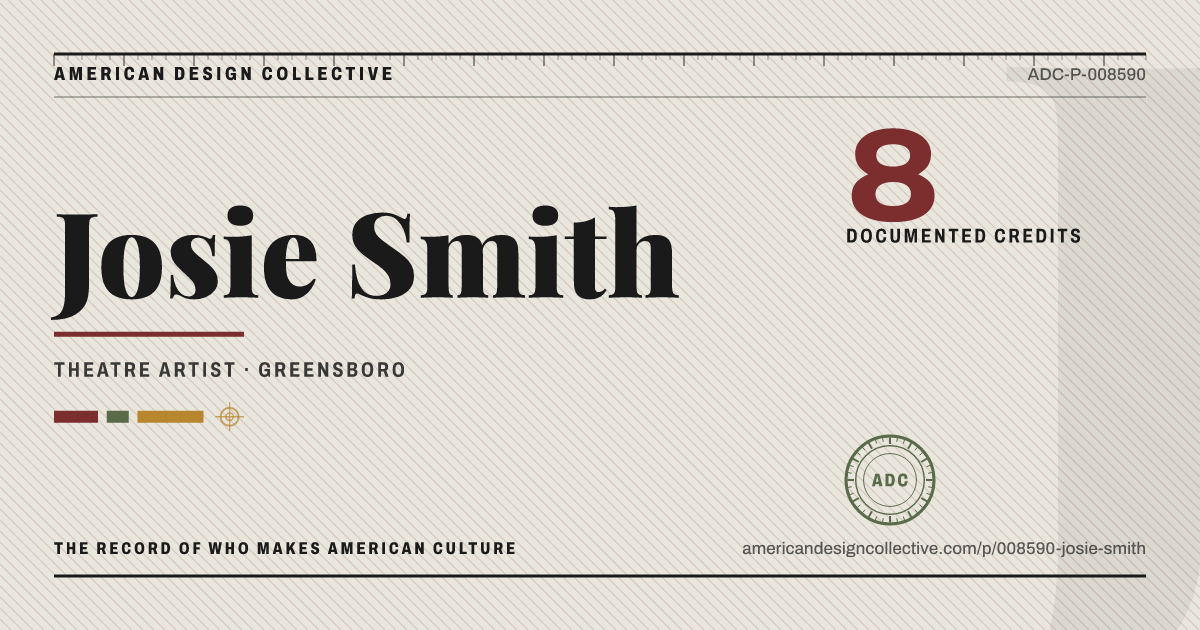 Registry card for Josie Smith: the ADC seal, Josie Smith, and how much is on record.