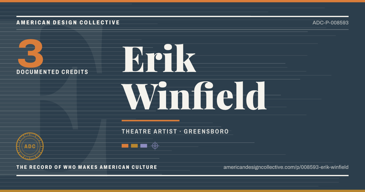 Registry card for Erik Winfield: the ADC seal, Erik Winfield, and how much is on record.