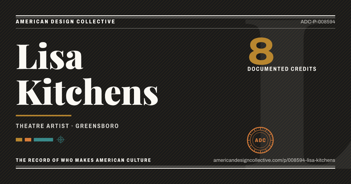 Registry card for Lisa Kitchens: the ADC seal, Lisa Kitchens, and how much is on record.