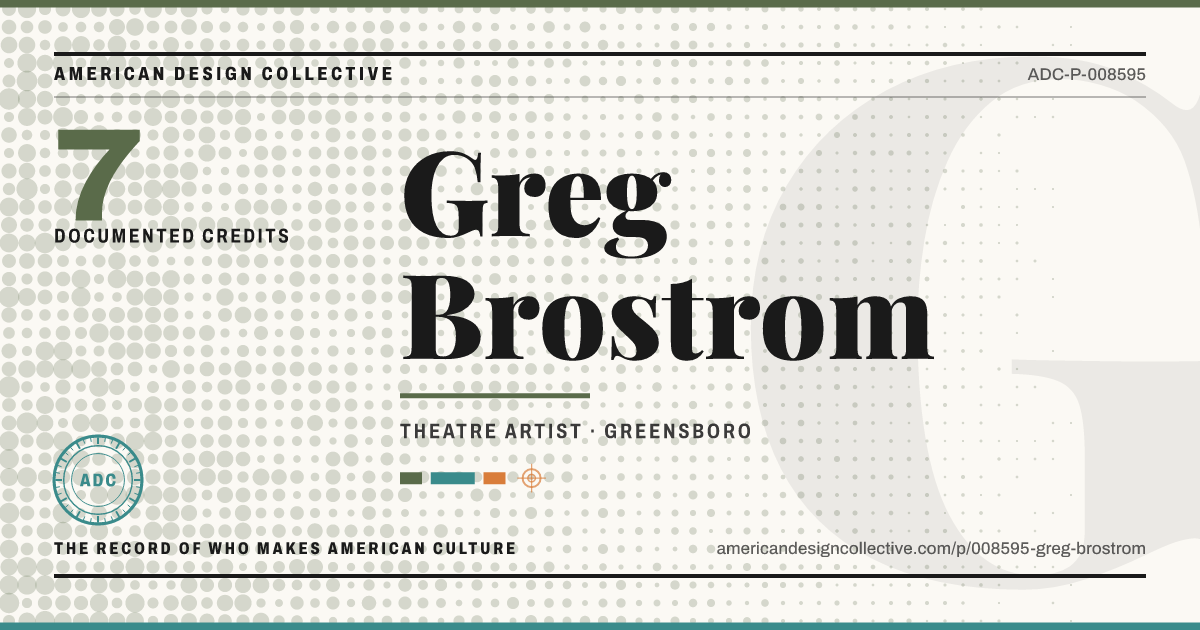 Registry card for Greg Brostrom: the ADC seal, Greg Brostrom, and how much is on record.