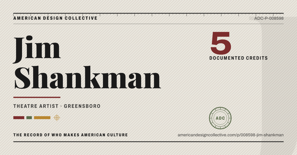 Registry card for Jim Shankman: the ADC seal, Jim Shankman, and how much is on record.