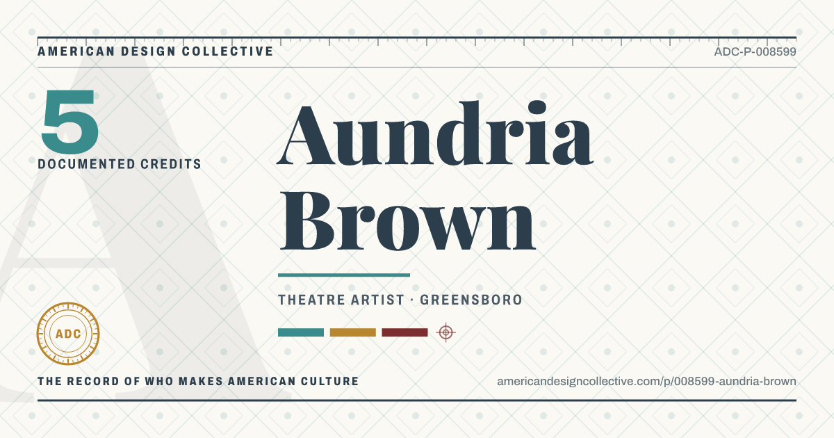 Registry card for Aundria Brown: the ADC seal, Aundria Brown, and how much is on record.