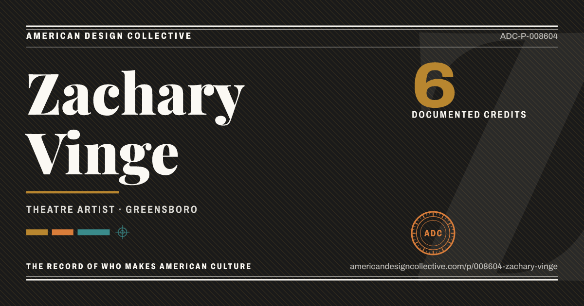 Registry card for Zachary Vinge: the ADC seal, Zachary Vinge, and how much is on record.