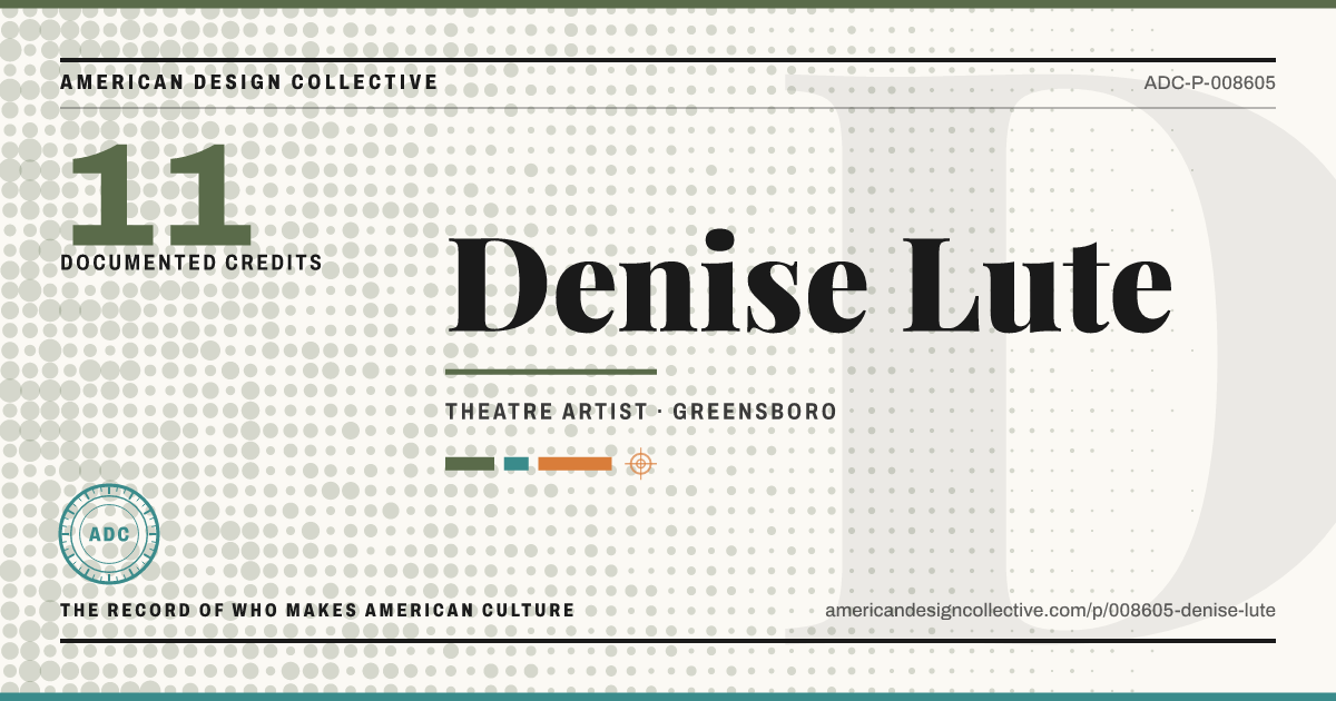 Registry card for Denise Lute: the ADC seal, Denise Lute, and how much is on record.