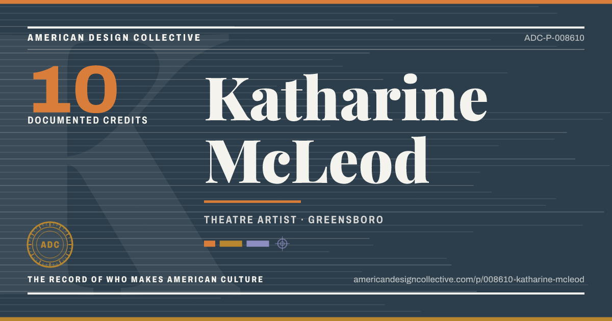 Registry card for Katharine McLeod: the ADC seal, Katharine McLeod, and how much is on record.