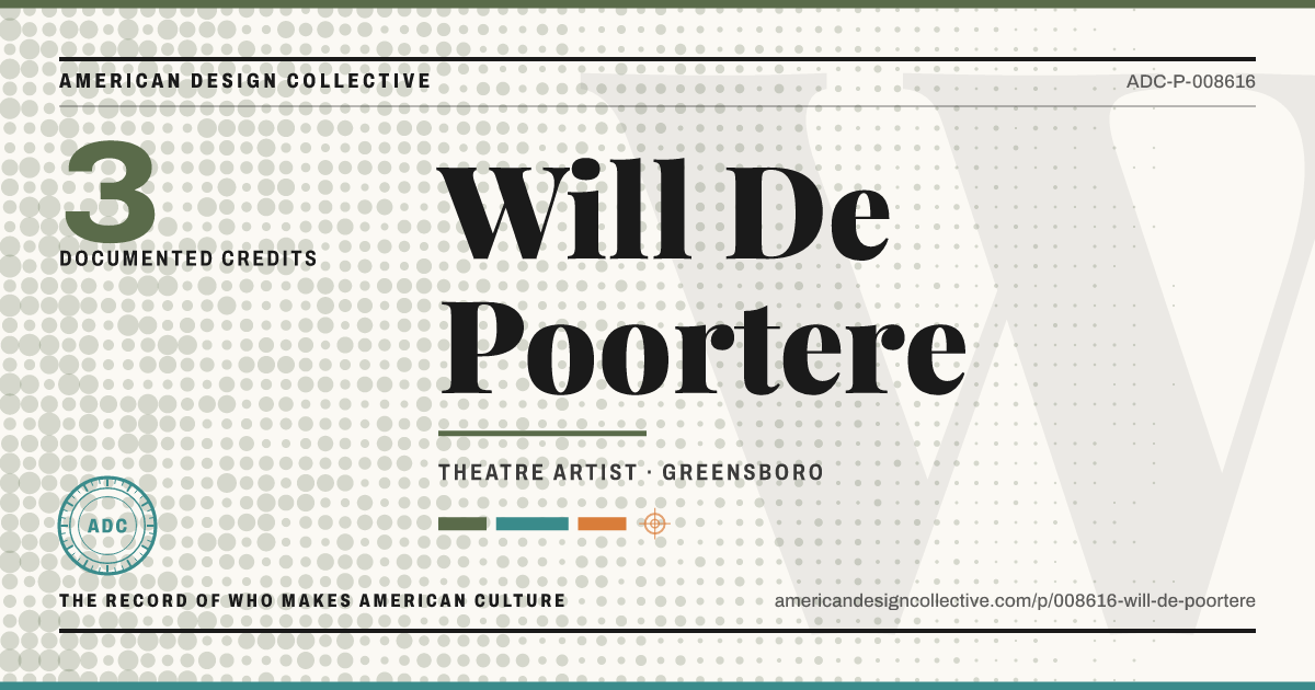 Registry card for Will De Poortere: the ADC seal, Will De Poortere, and how much is on record.