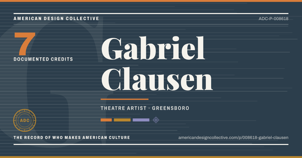 Registry card for Gabriel Clausen: the ADC seal, Gabriel Clausen, and how much is on record.