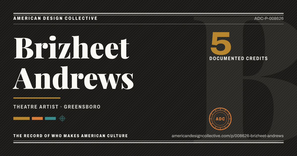 Registry card for Brizheet Andrews: the ADC seal, Brizheet Andrews, and how much is on record.