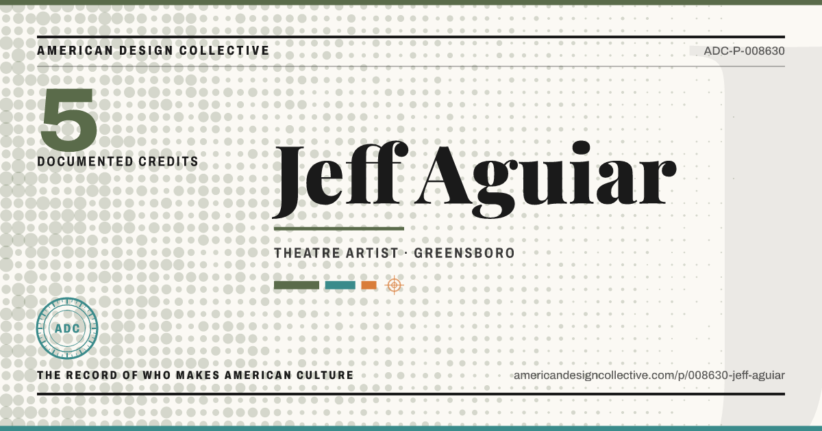 Registry card for Jeff Aguiar: the ADC seal, Jeff Aguiar, and how much is on record.