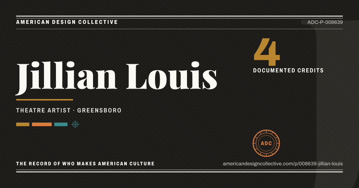 Registry card for Jillian Louis: the ADC seal, Jillian Louis, and how much is on record.