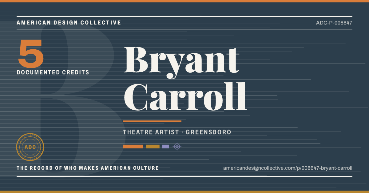Registry card for Bryant Carroll: the ADC seal, Bryant Carroll, and how much is on record.