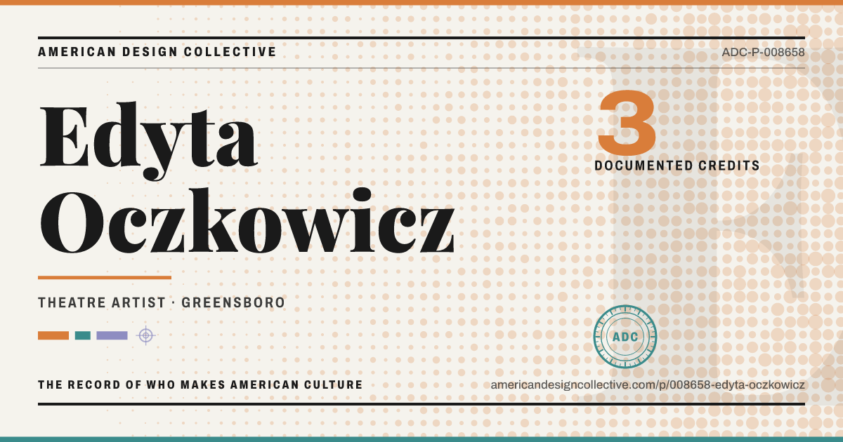 Registry card for Edyta Oczkowicz: the ADC seal, Edyta Oczkowicz, and how much is on record.