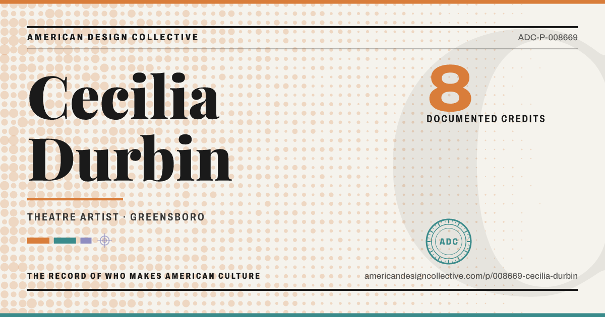 Registry card for Cecilia Durbin: the ADC seal, Cecilia Durbin, and how much is on record.