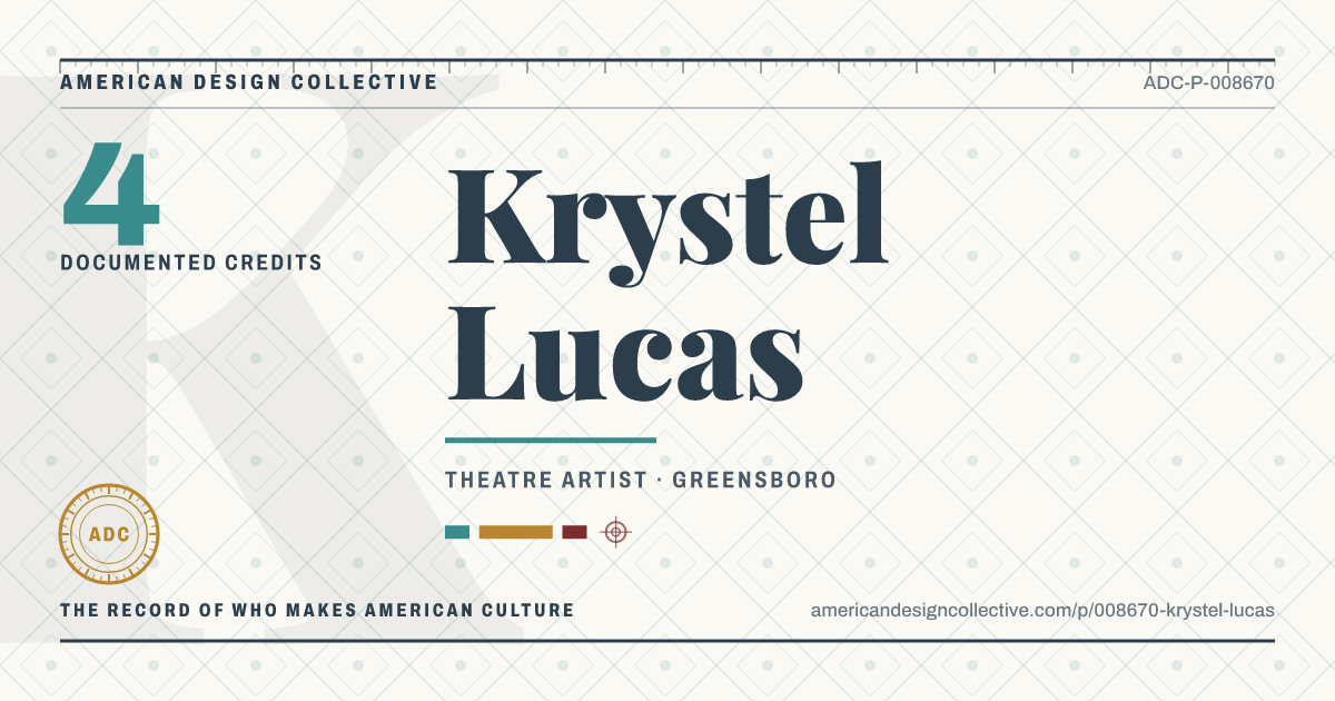 Registry card for Krystel Lucas: the ADC seal, Krystel Lucas, and how much is on record.