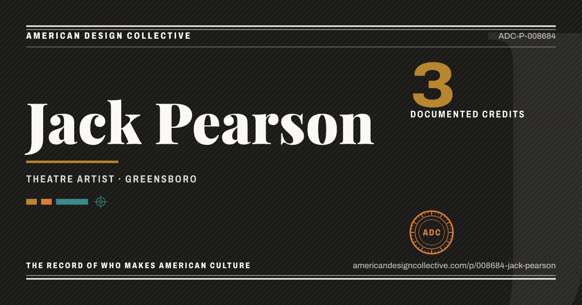 Registry card for Jack Pearson: the ADC seal, Jack Pearson, and how much is on record.