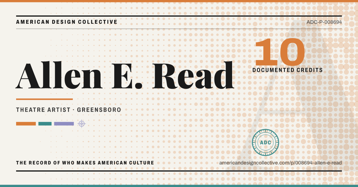 Registry card for Allen E. Read: the ADC seal, Allen E. Read, and how much is on record.