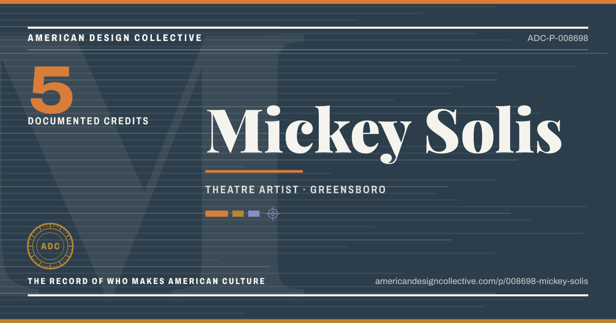Registry card for Mickey Solis: the ADC seal, Mickey Solis, and how much is on record.
