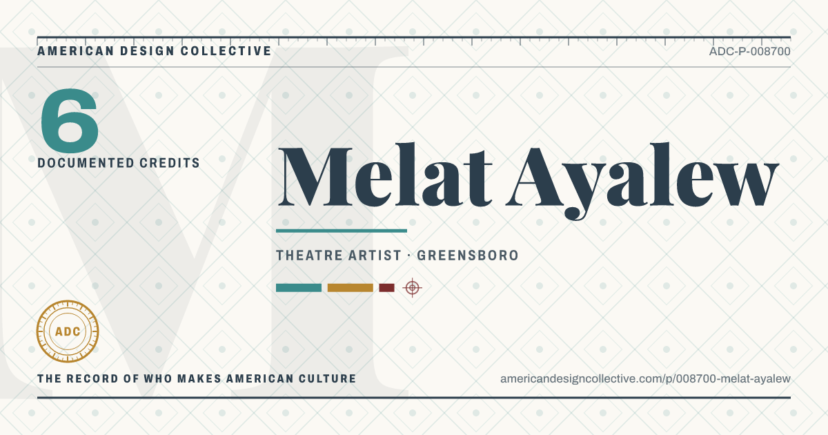 Registry card for Melat Ayalew: the ADC seal, Melat Ayalew, and how much is on record.