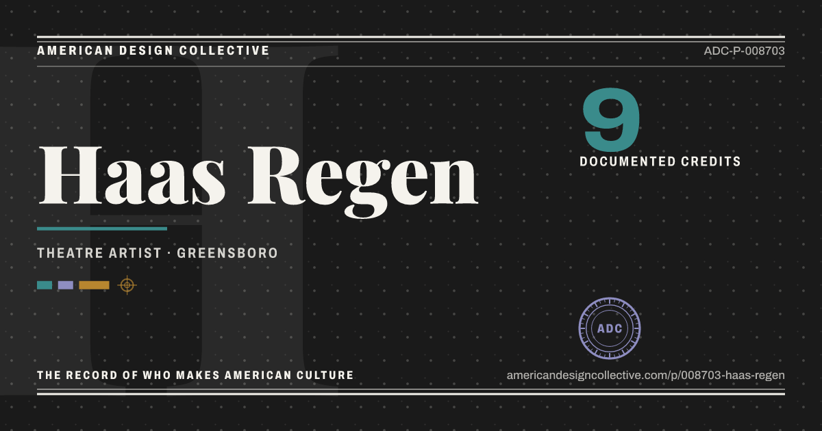 Registry card for Haas Regen: the ADC seal, Haas Regen, and how much is on record.