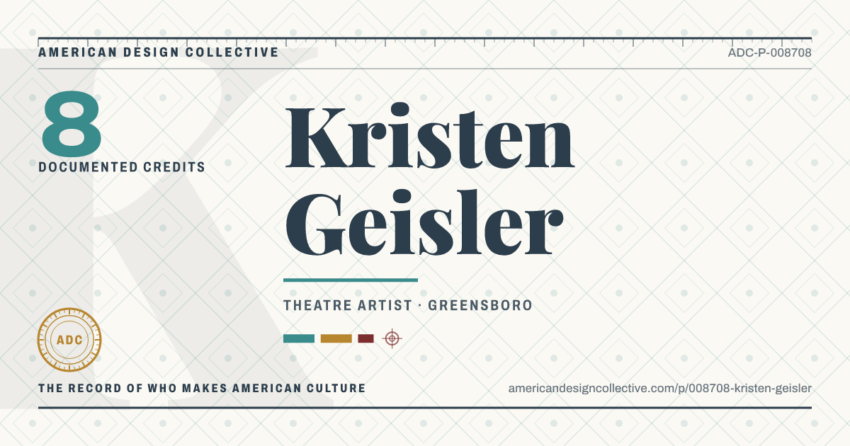Registry card for Kristen Geisler: the ADC seal, Kristen Geisler, and how much is on record.