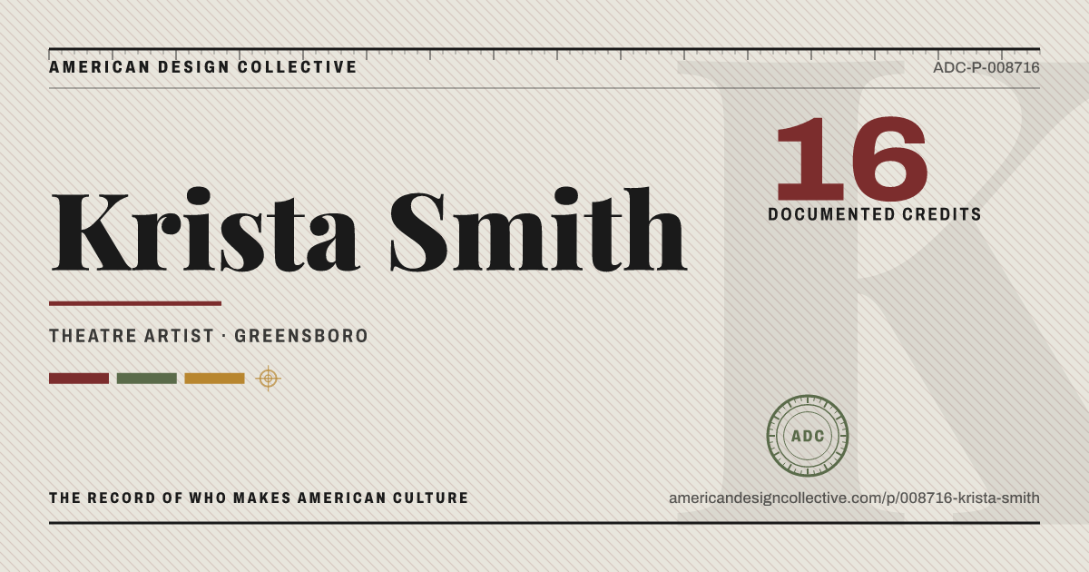 Registry card for Krista Smith: the ADC seal, Krista Smith, and how much is on record.
