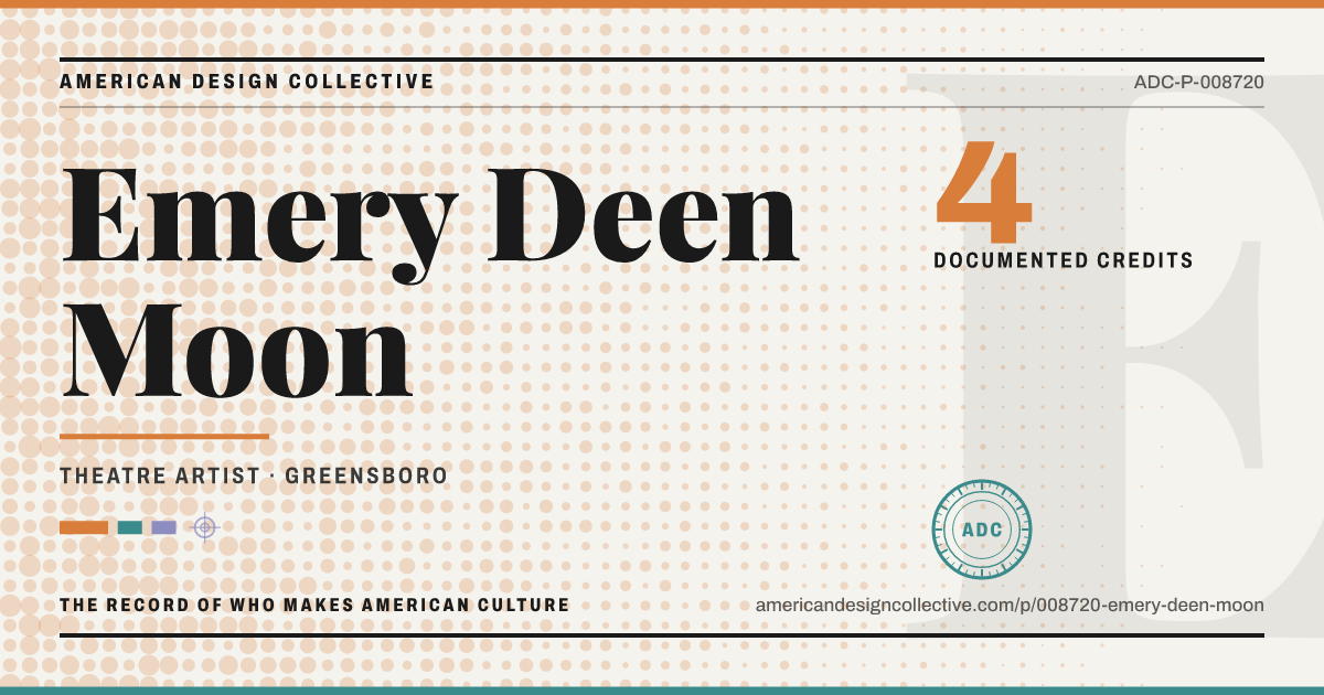 Registry card for Emery Deen Moon: the ADC seal, Emery Deen Moon, and how much is on record.