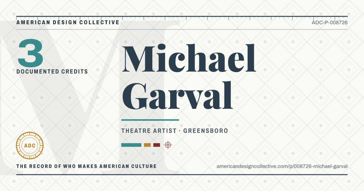 Registry card for Michael Garval: the ADC seal, Michael Garval, and how much is on record.