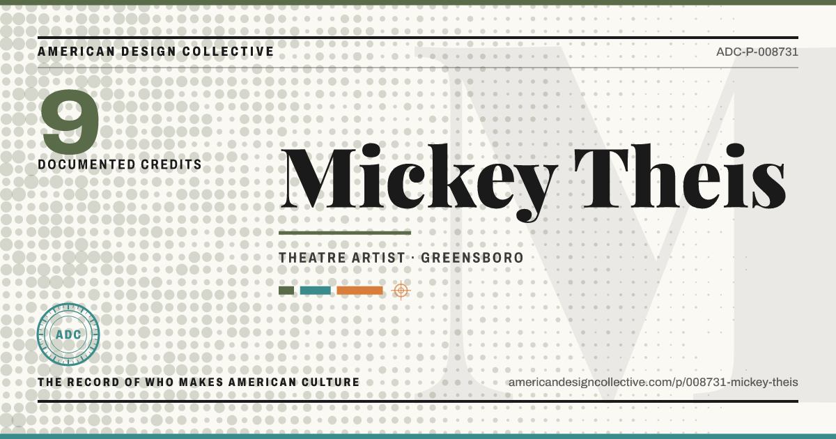 Registry card for Mickey Theis: the ADC seal, Mickey Theis, and how much is on record.